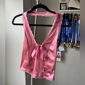 Kimchi Blue Pink Lace-Trimmed Chemise